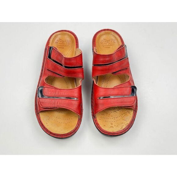 Fidelio Fiona Adjustable Performance Sandals Women 40 US 9-9.5 $200 Leather Flat - Picture 2 of 14